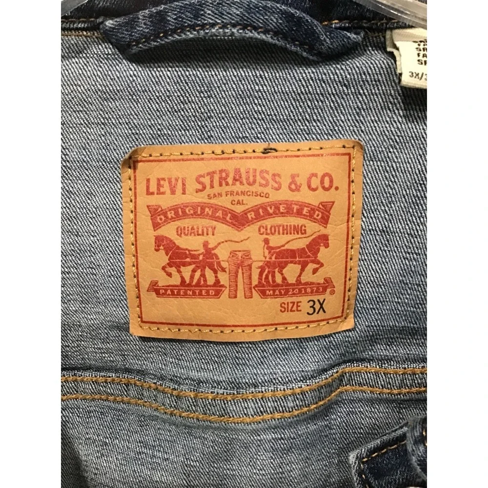 Levi's Women's Denim Trucker Jacket Blue Jean Size 3X Classic Americana 90s Y2K - Picture 3 of 8